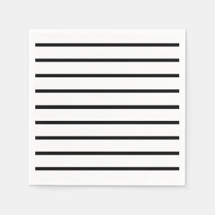 White and Black Stripes Design Napkin