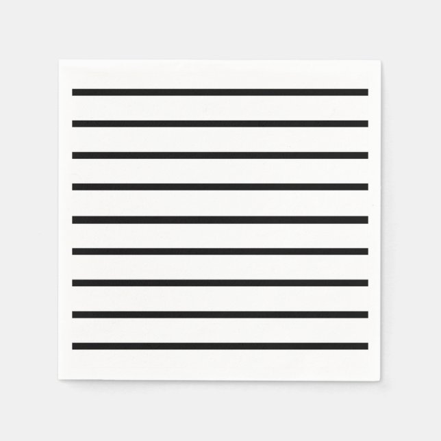 White and Black Stripes Design Napkin (Front)