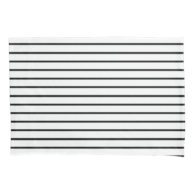 White and Black Stripes Design Pillowcase (Front)