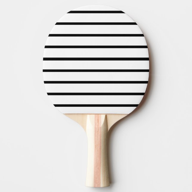 White and Black Stripes Design Ping Pong Paddle (Front)