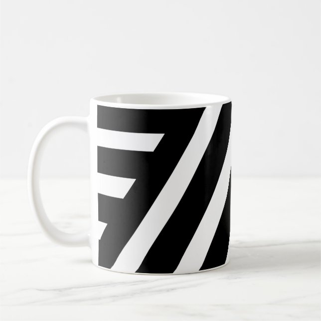 White and Black Stripes on Classic Mug (Left)