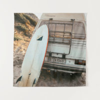 White and black surfboard