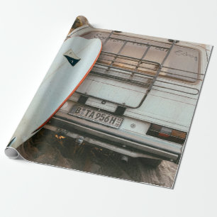 White and black surfboard wrapping paper