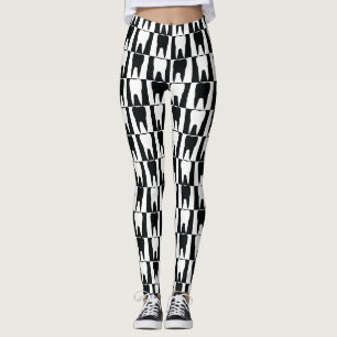 White and black teeth pattern leggings