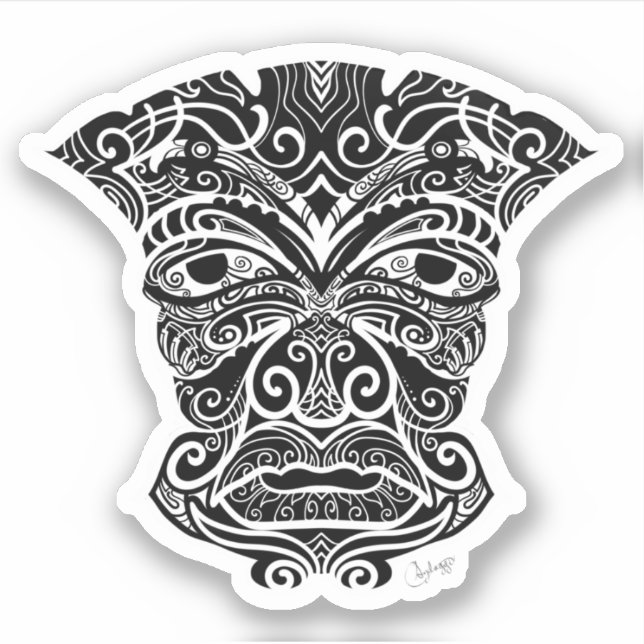 White And Black Tiki Mask (Front)