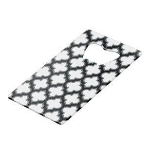 White and Black Trellis, Lattice, Quatrefoil