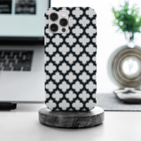 White and Black Trellis, Lattice, Quatrefoil