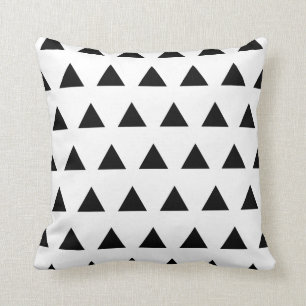 White and Black Triangles Cushion