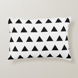 White and Black Triangles Decorative Cushion
