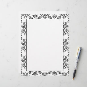 White and Black vintage damask pattern