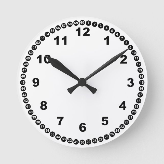 White and Black Wall Clock (Front)