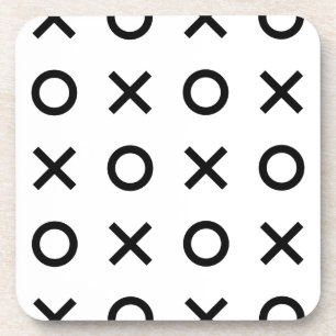 White and Black Xs and Os Coaster
