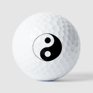 White and Black Yin and Yang Symbol Golf Balls
