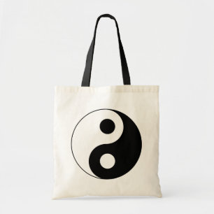 White and Black Yin and Yang Symbol Tote Bag