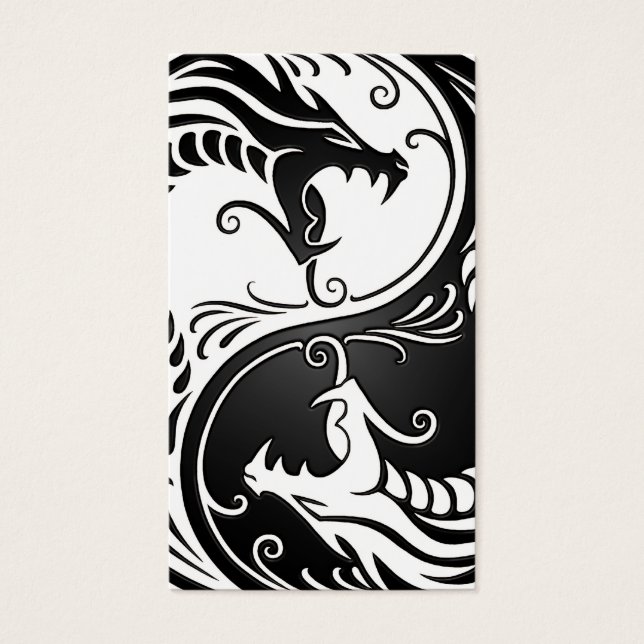 White and Black Yin Yang Dragons (Front)