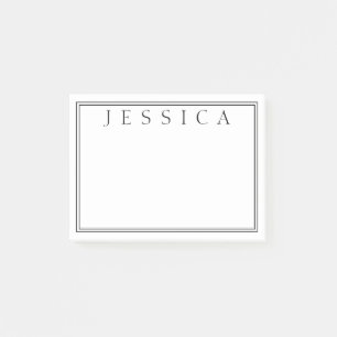 White and Black Your Name Post-it Notes