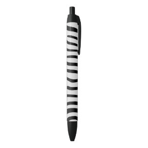White and Black Zebra Stripes Ink Pen