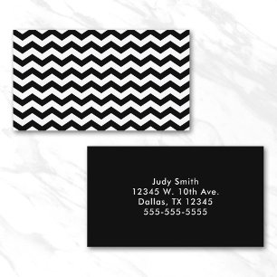White and Black Zig Zag Business Card