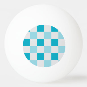 White And Blue Chequerboard Pattern Ping Pong Ball