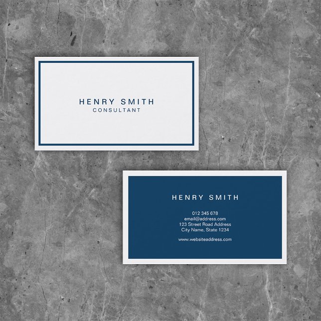 White and Blue Corporate Modern Professional Business Card (Creator Uploaded)