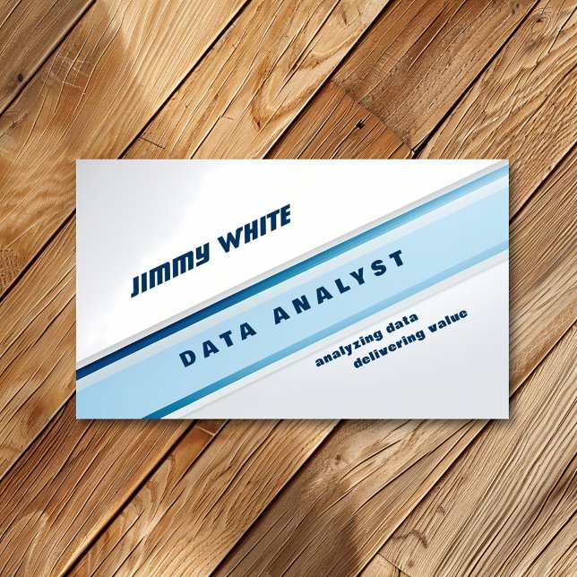 White and Blue Data Analyst Business Card (Creator Uploaded)