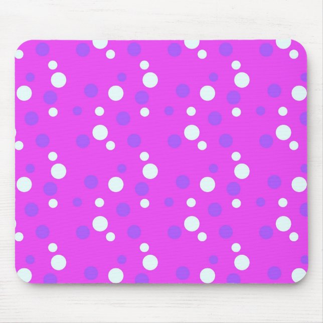 white and blue dots, pink mouse pad (Front)