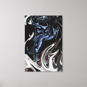 White And Blue Flames Abstract Art   Best fine art Canvas Print