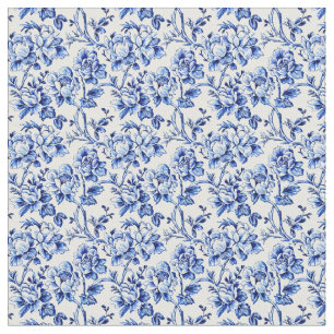 White and Blue Floral Fabric