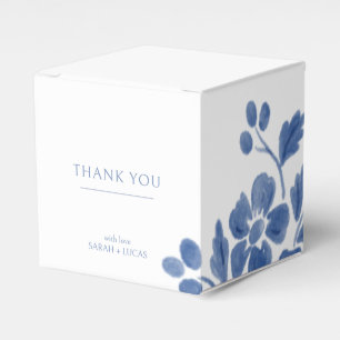White and Blue   Floral Wedding  Favour Box