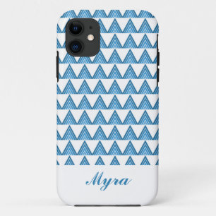 White and Blue Geometrical Pattern Design Case-Mate iPhone Case