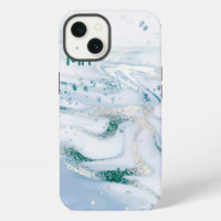 White and blue marble swirls