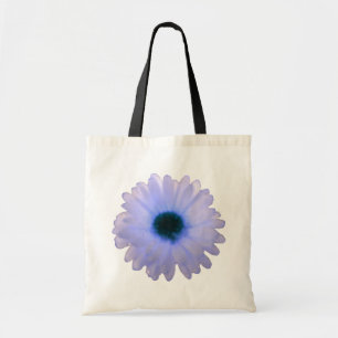 White and Blue Marigold Budget Tote Bag
