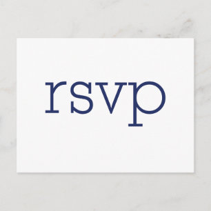 White And Blue Modern Wedding RSVP Postcards
