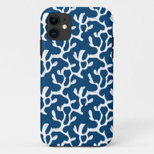 White And Blue Organic Coral Reef Repeat Pattern Case-Mate iPhone Case