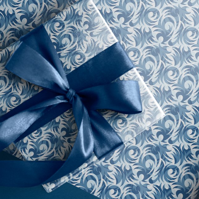 White and Blue Pattern Wrapping Paper (Creator Uploaded)