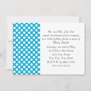 White and Blue Polka Dot Invitation