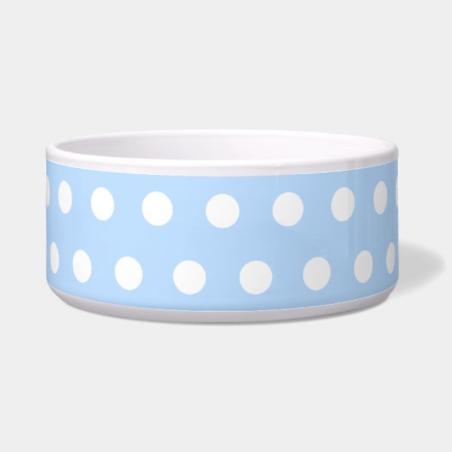 White and Blue Polka Dot Pattern. Spotty. (Front)