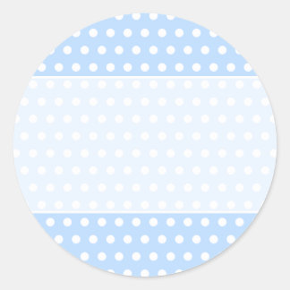White and Blue Polka Dot Pattern. Spotty. Classic Round Sticker