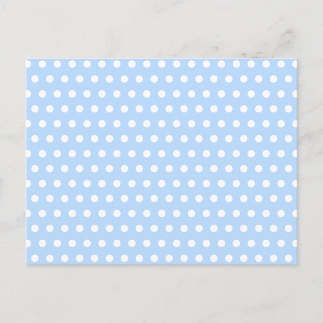 White and Blue Polka Dot Pattern. Spotty. Postcard (Front)