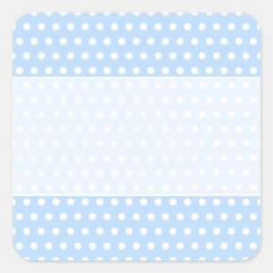 White and Blue Polka Dot Pattern. Spotty. Square Sticker