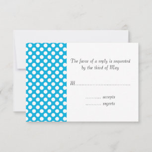 White and Blue Polka Dot RSVP Card