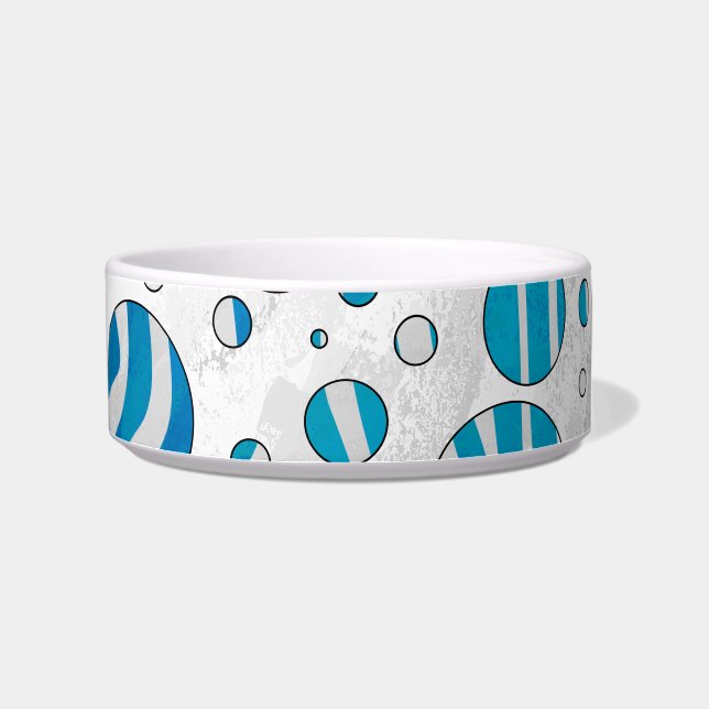 White and Blue Polka Dot Zebra Bowl (Right)