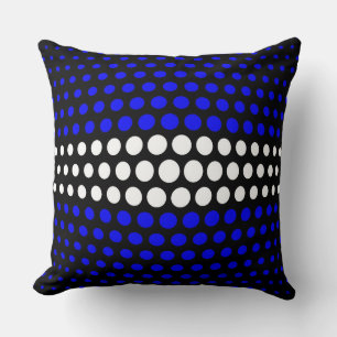 White and Blue Polka Dots Pattern Cushion