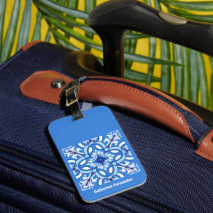  🤍 💙White and blue  Porto Azulejos  Luggage Tag