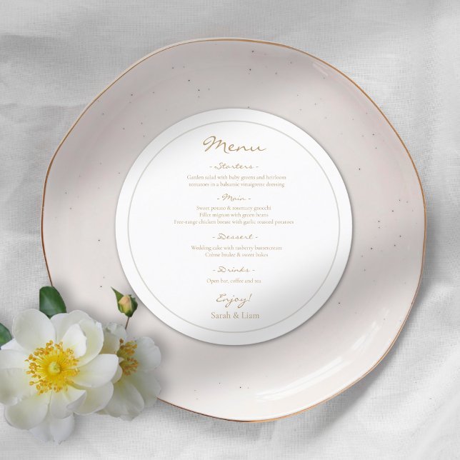 White and Blue Round Floral Wedding Menu (Creator Uploaded)