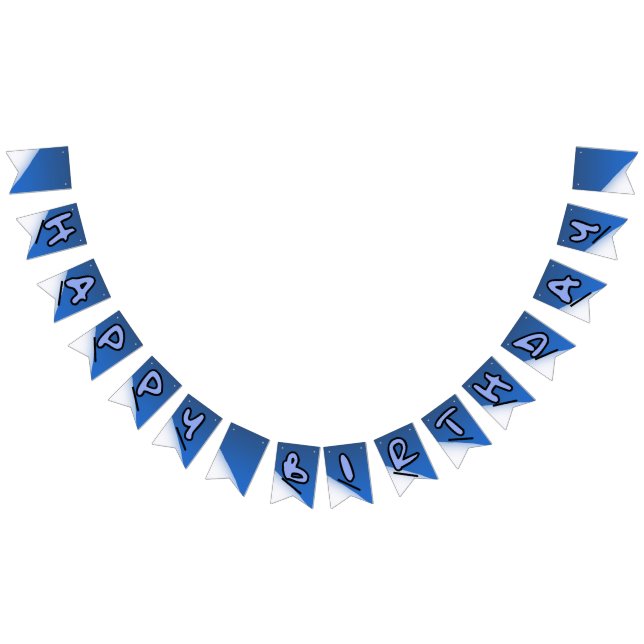 White and Blue Snowboard Birthday Bunting (All)