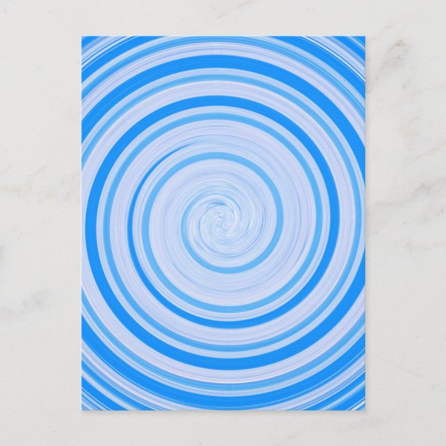 White and blue spiral postcard (Front)