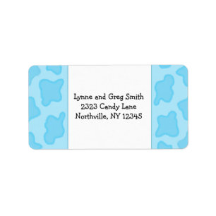 White and Blue Spotted Pattern Label