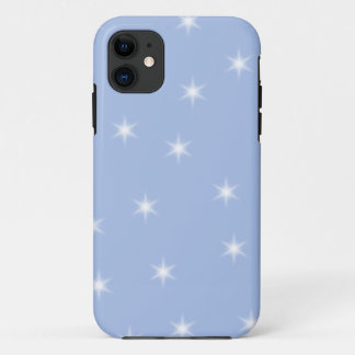 White and Blue Stars Design. iPhone 11 Case