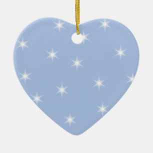 White and Blue Stars Design. Ceramic Tree Decoration